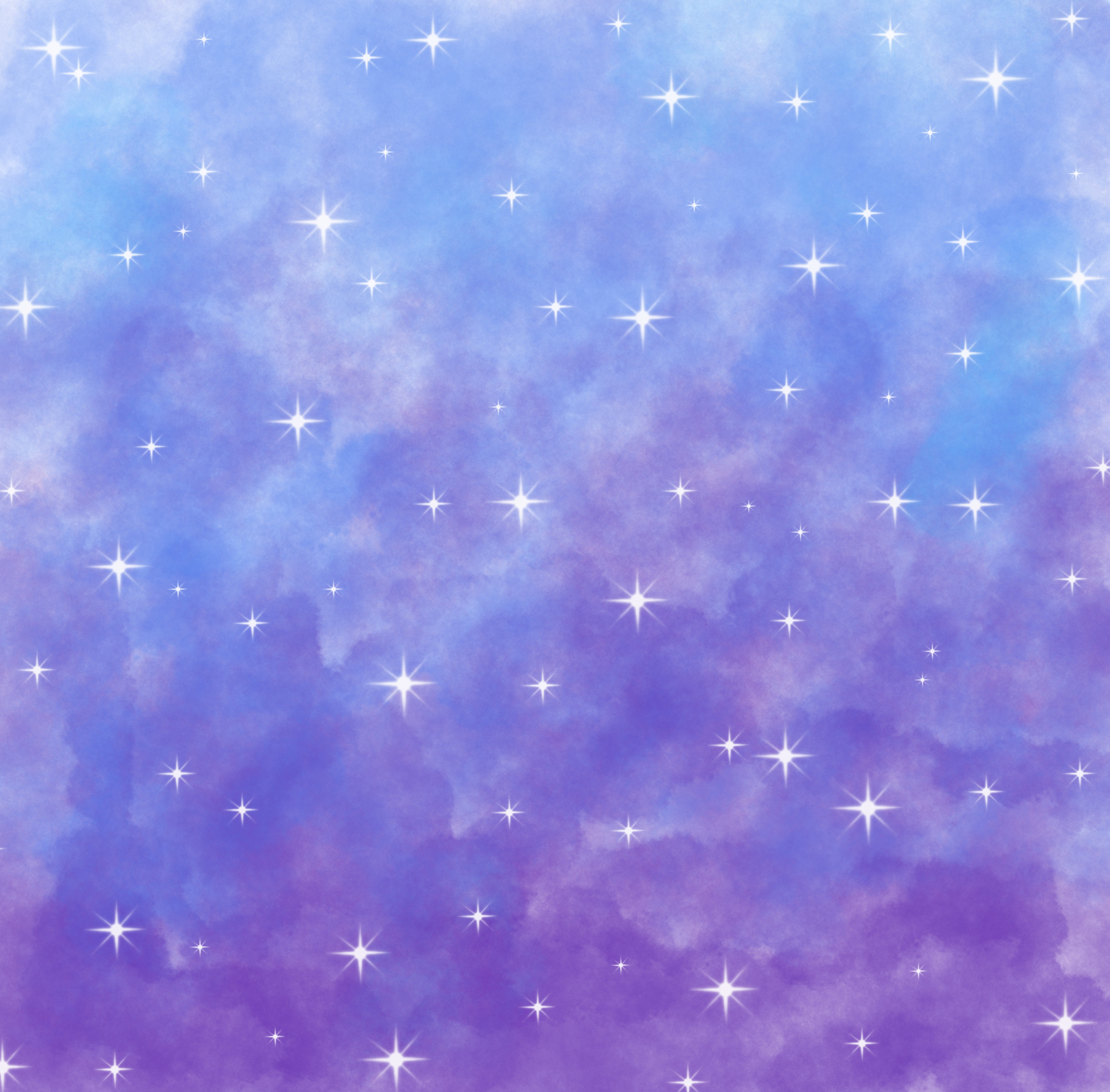 Blue abstract watercolor sky and star background.